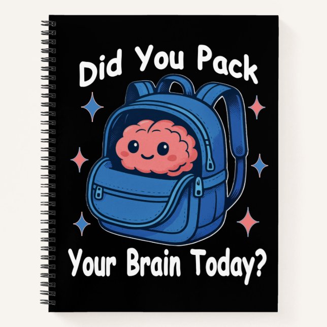 Cuaderno Dulce “¿Empacaste tu cerebro hoy?” Juego de palabr (Anverso)
