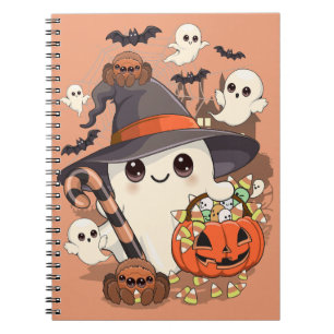 Cuaderno Dulce Fantasma de Halloween al Estilo Kawaii