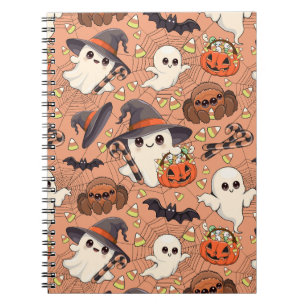 Cuaderno Dulce Fantasma de Halloween al Estilo Kawaii