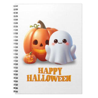 Cuaderno Dulce Fantasma y Calabaza Feliz Halloween