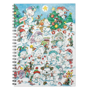 Cuaderno Dulce fiesta de Navidad de osos polares y pingüino