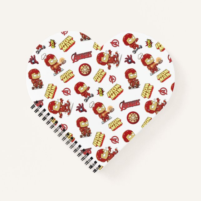 Cuaderno Dulce Patrón Continuo de Iron Man Chibi - Superhér (Anverso)