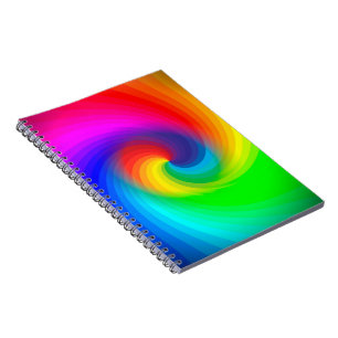 Cuaderno Dulce Patrón de Arte de Remolino de Arcoíris de Ti