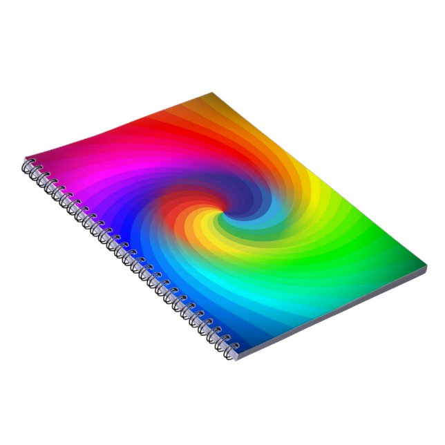 Cuaderno Dulce Patrón de Arte de Remolino de Arcoíris de Ti (Lado Derecho)