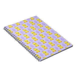 Cuaderno Dulce Patrón de Pascua de Pollo Amarillo Morado