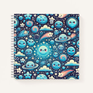 Cuaderno Dulce patrón espacial Kawaii