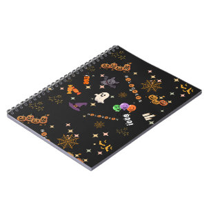 Cuaderno Dulce patrón espiral de Halloween Kawaii espeluzna