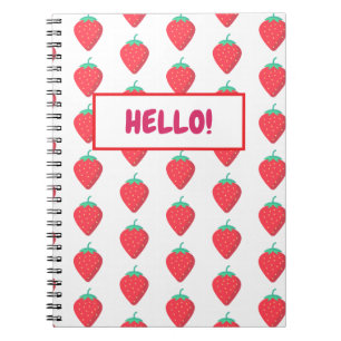 Cuaderno Dulce patrón estético de fresa Kawaii