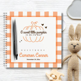 Cuaderno Dulce Pequeña Calabaza de Gingham Naranja Baby Sho