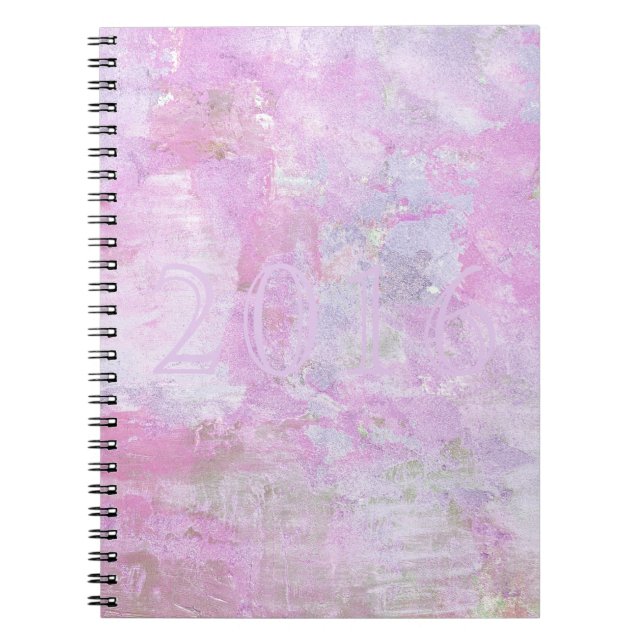 Cuaderno Dulce romántico Feliz Año Nuevo 2016 Rosa suave (Frente)