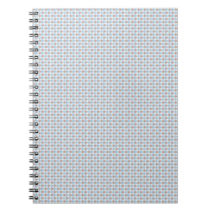 Cuaderno Dulce rosa brote a cuadros azul gingham retro de l