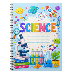 Cuaderno Dulce Tema de Ciencia Colorido para Niños Escuela