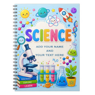 Cuaderno Dulce Tema de Ciencia Colorido para Niños Escuela
