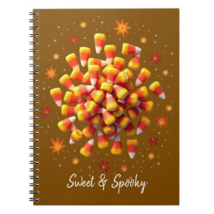 Cuaderno Dulce y espeluznante patrón de maíz de caramelo de