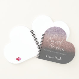 Cuaderno Dulces 16 Brillo Ombre Corazón de Invitado