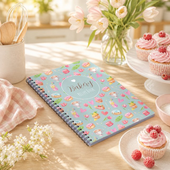 Cuaderno Dulces Agradables de Acuarela (Lovely Bakery Recipe Book )