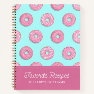 Cuaderno Dulces azucarados de color rosa Recetas favorita