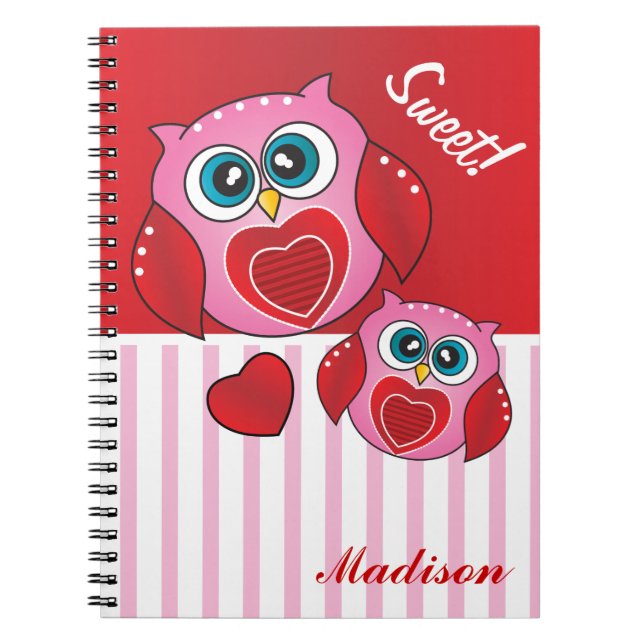 Cuaderno Dulces búhos de Valentine (Frente)