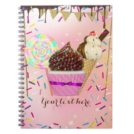 Cuaderno Dulces de Candy Land con Lluvia de Purpurina