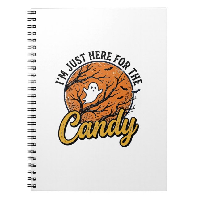 Cuaderno Dulces de Halloween Fantasma Diseño Vectorial Vint (Frente)