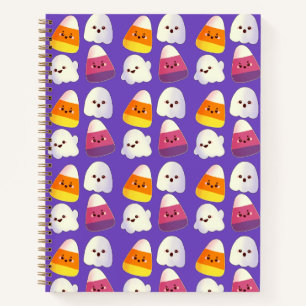 Cuaderno Dulces De Halloween Y Patrón De Fantasmas Lindos