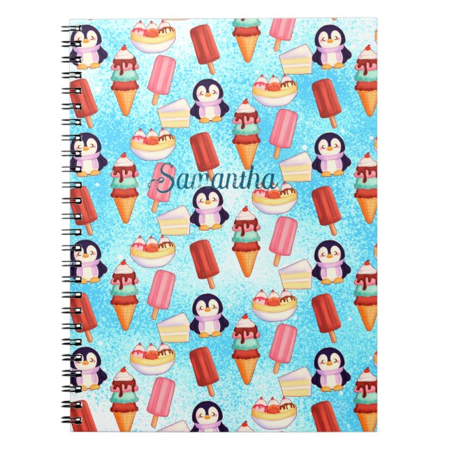 Cuaderno Dulces de helado de pingüino (Frente)