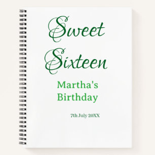 Cuaderno Dulces dieciséis nombre fecha caligrafía boho ret