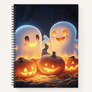 Cuaderno Dulces Fantasmas De Dibujos Animados De Halloween