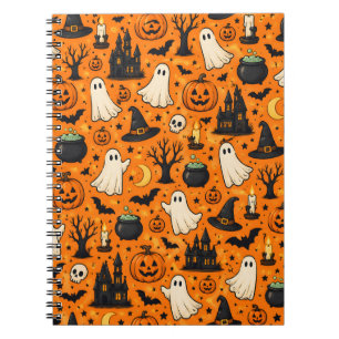 Cuaderno Dulces Fantasmas y Calabazas de Halloween Retro