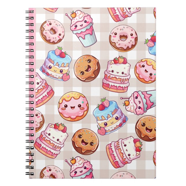 Cuaderno Dulces Kawaii Cute Tratan Portátil (Frente)