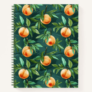 Cuaderno Dulces melocotones en el patrón verde