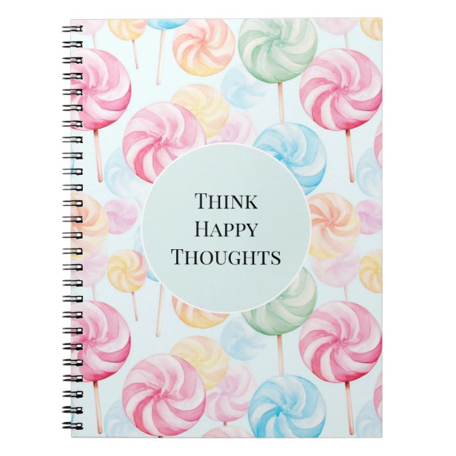 Cuaderno Dulces Piruletas Caprichosas Pensamientos Felices (Frente)