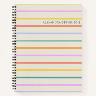 Cuaderno Dulces Rayas de Verano Personalizadas Coloridas
