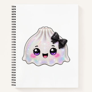 Cuaderno Dumpling Fantasma Blanco Squishy Halloween Negro 