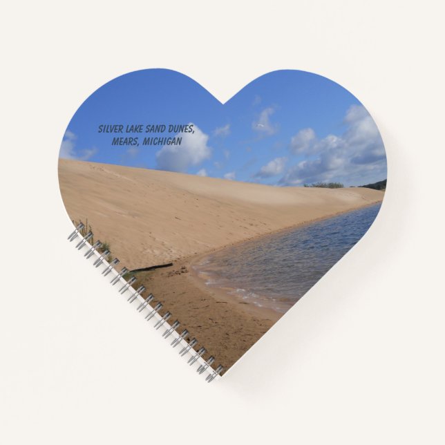 Cuaderno Dunas de arena plateada en el lago, Mears, Michiga (Anverso)
