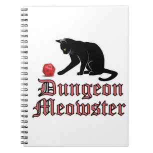 Cuaderno Dungeon Meowster Funny RPG Cat con dados