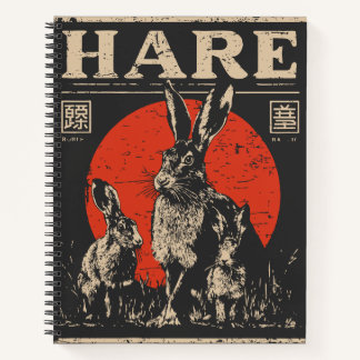 Cuaderno Dúo de liebre veneciana en escena lunar