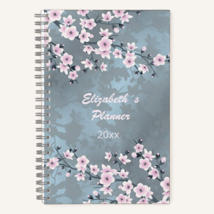 Cuaderno Dusky Rosa Dusty Blue Cherry Blossom Nombre Año