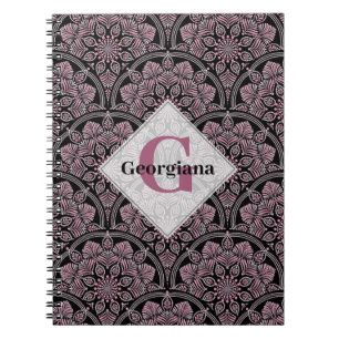 Cuaderno Dusky Rosa floral Fronds Mandala