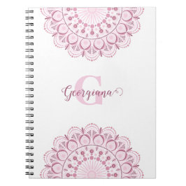 Cuaderno Dusky Rosa personalizado Confetti Lace Dot Mandala