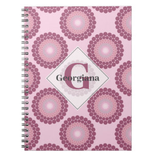 Cuaderno Dusky Rosa radiante personalizado Polka Dot Mandal