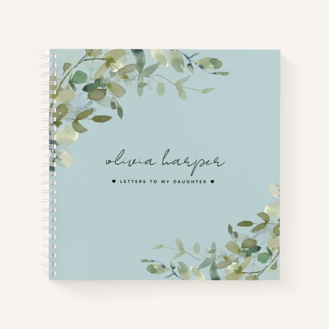 Cuaderno Duste Blue Botanical Letters to Daughter Journal (Anverso)