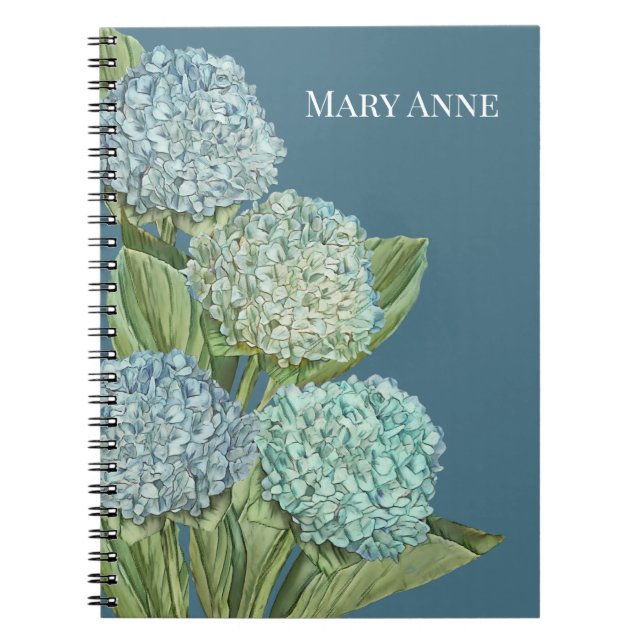 Cuaderno Dusty Blue Hydrangea Bouquet (Frente)