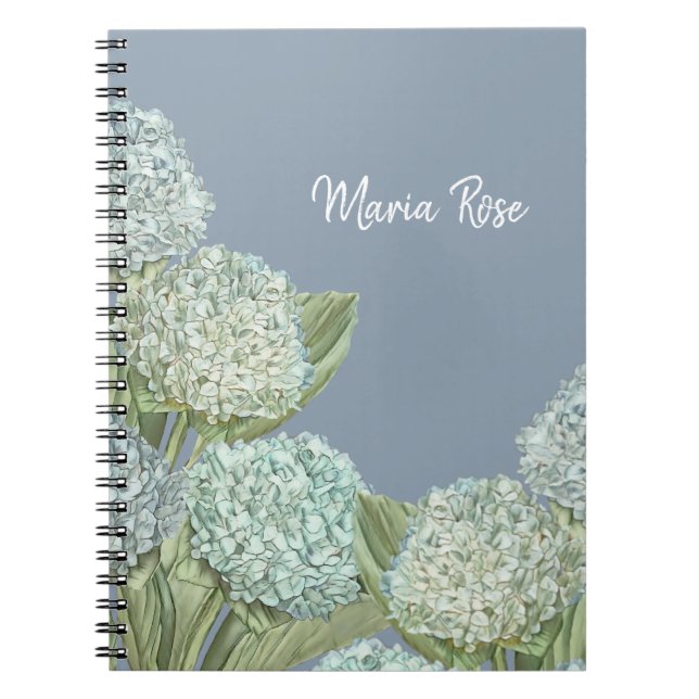 Cuaderno Dusty Blue Hydrangea Bouquet (Frente)