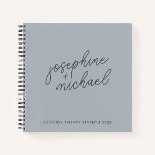 Cuaderno Dusty Blue Modern Boda Guest Book