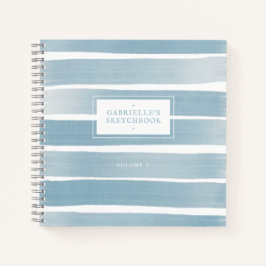 Cuaderno Dusty Blue Sketchbook Abstract Stripes Nombre pers