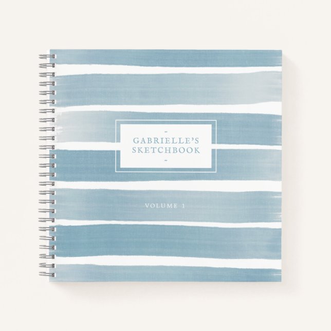 Cuaderno Dusty Blue Sketchbook Abstract Stripes Nombre pers (Anverso)