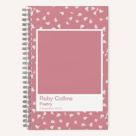Cuaderno Dusty Pink Floral Aesthetic Notebook