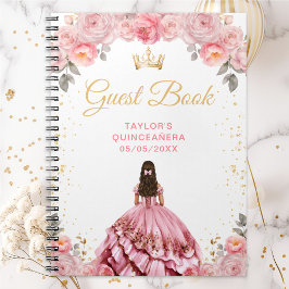 Cuaderno Dusty Pink Princess Quinceañera Guest Book