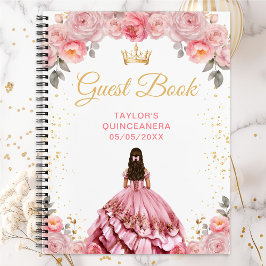 Cuaderno Dusty Pink Princess Quinceañera Guest Book